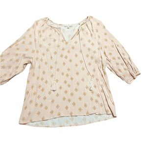 Women's Peach Patterned Top